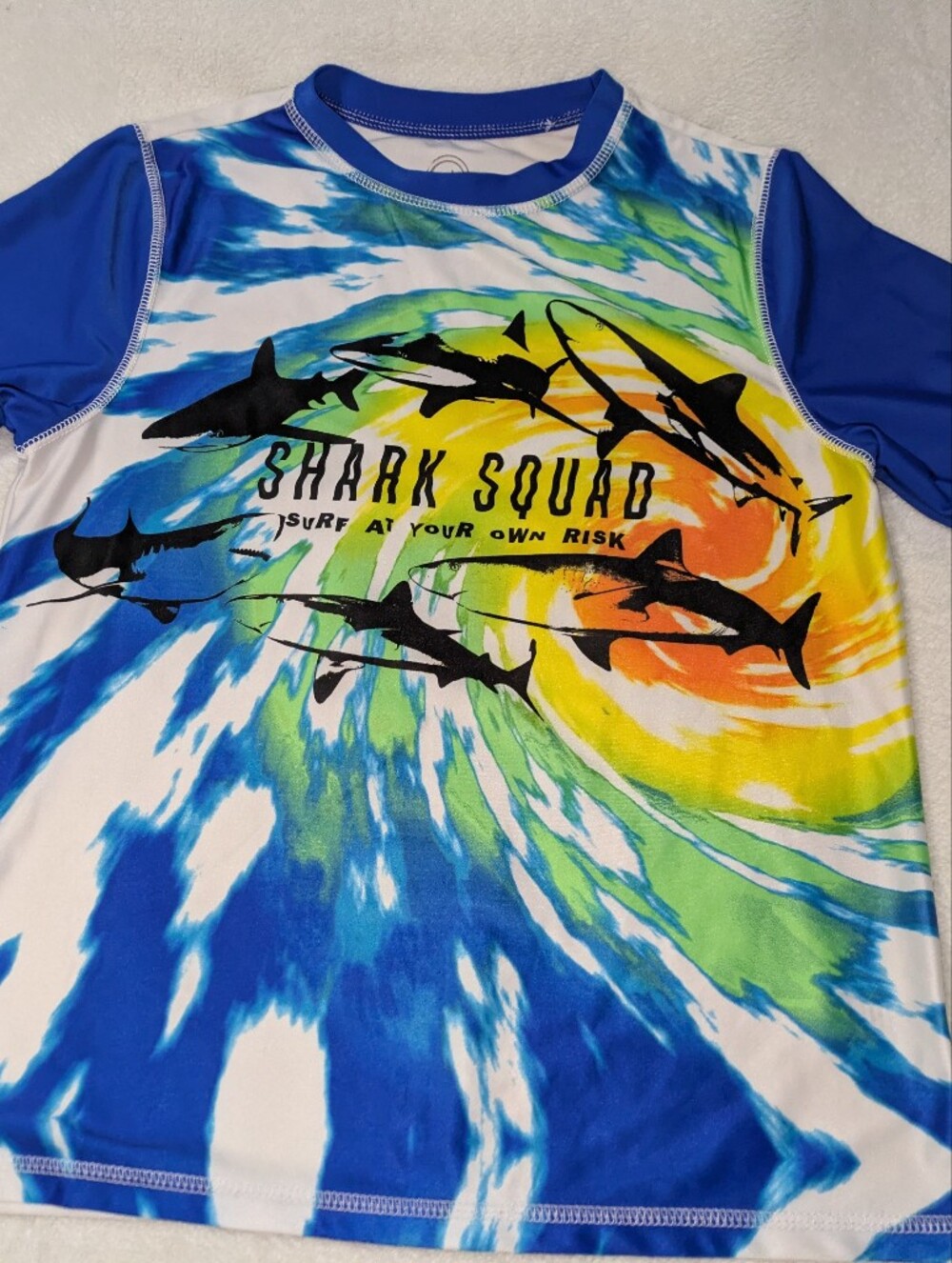 Wonder Nation Boys "Shark Squad" Rash Guard – Size L (10/12) Husky
